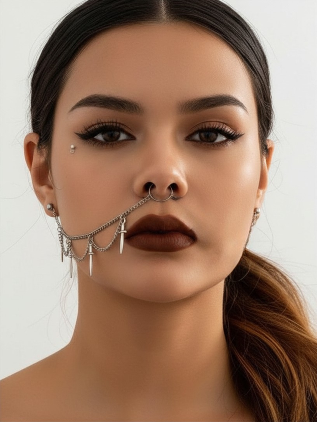 Lip Nose To Ear Chain Anime Cosplay Jewelry