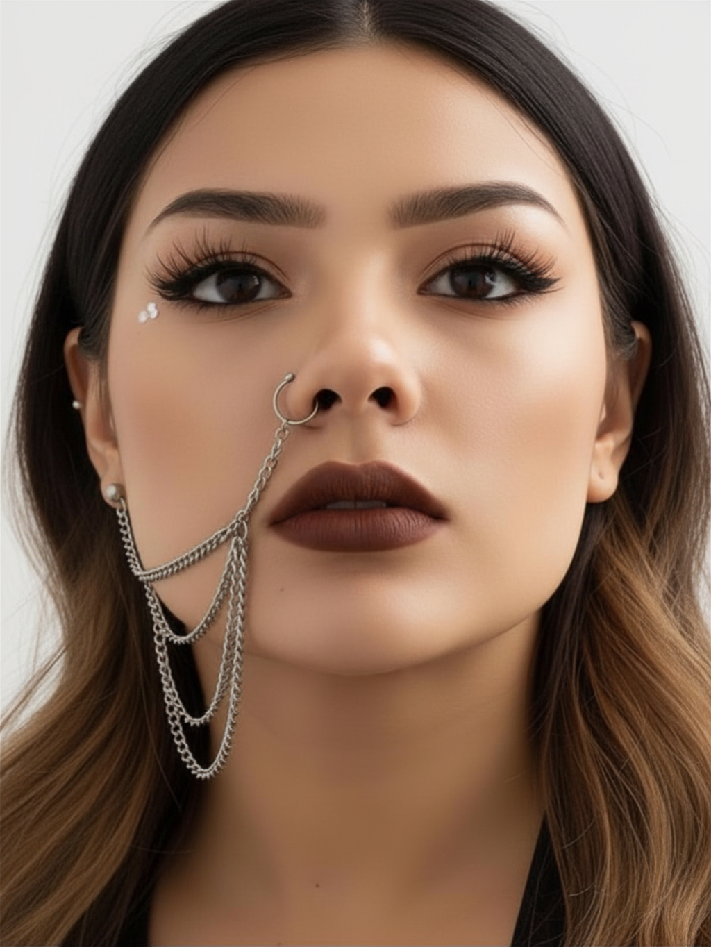 Lip Nose To Ear Chain Anime Cosplay Jewelry