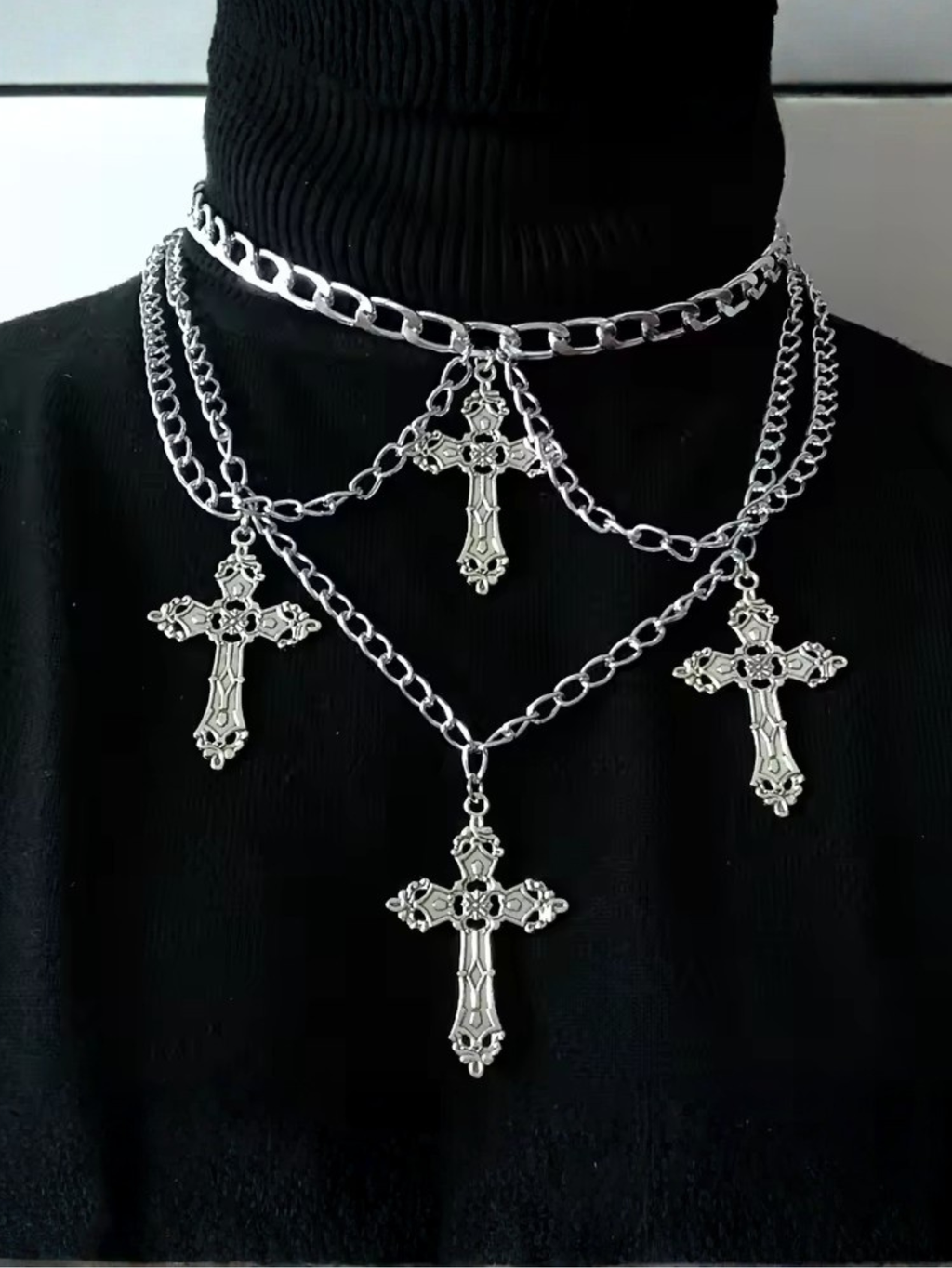 Layered Emo Punk Chain Necklace