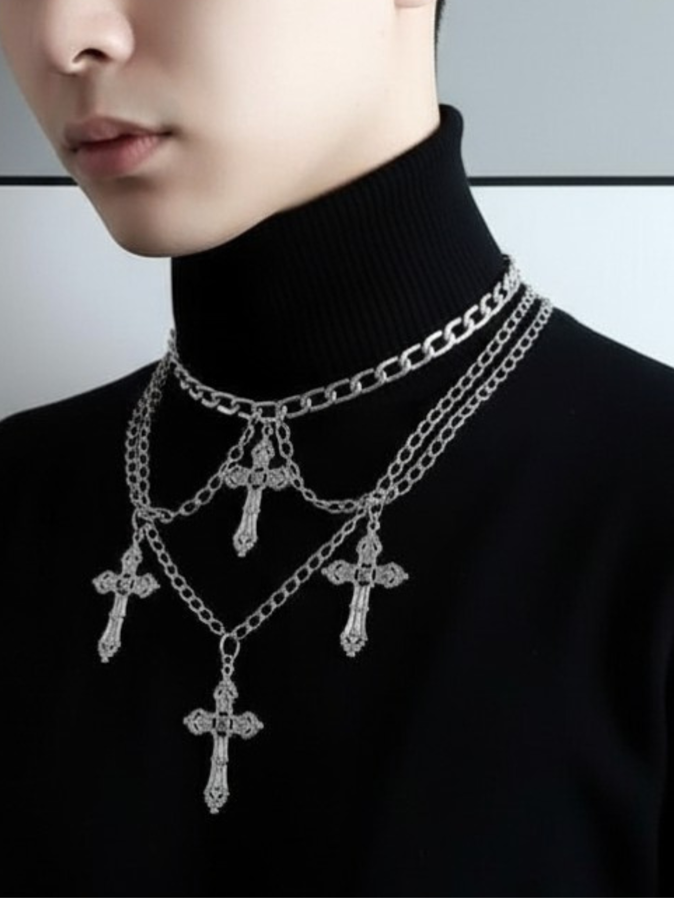 Layered Emo Punk Chain Necklace
