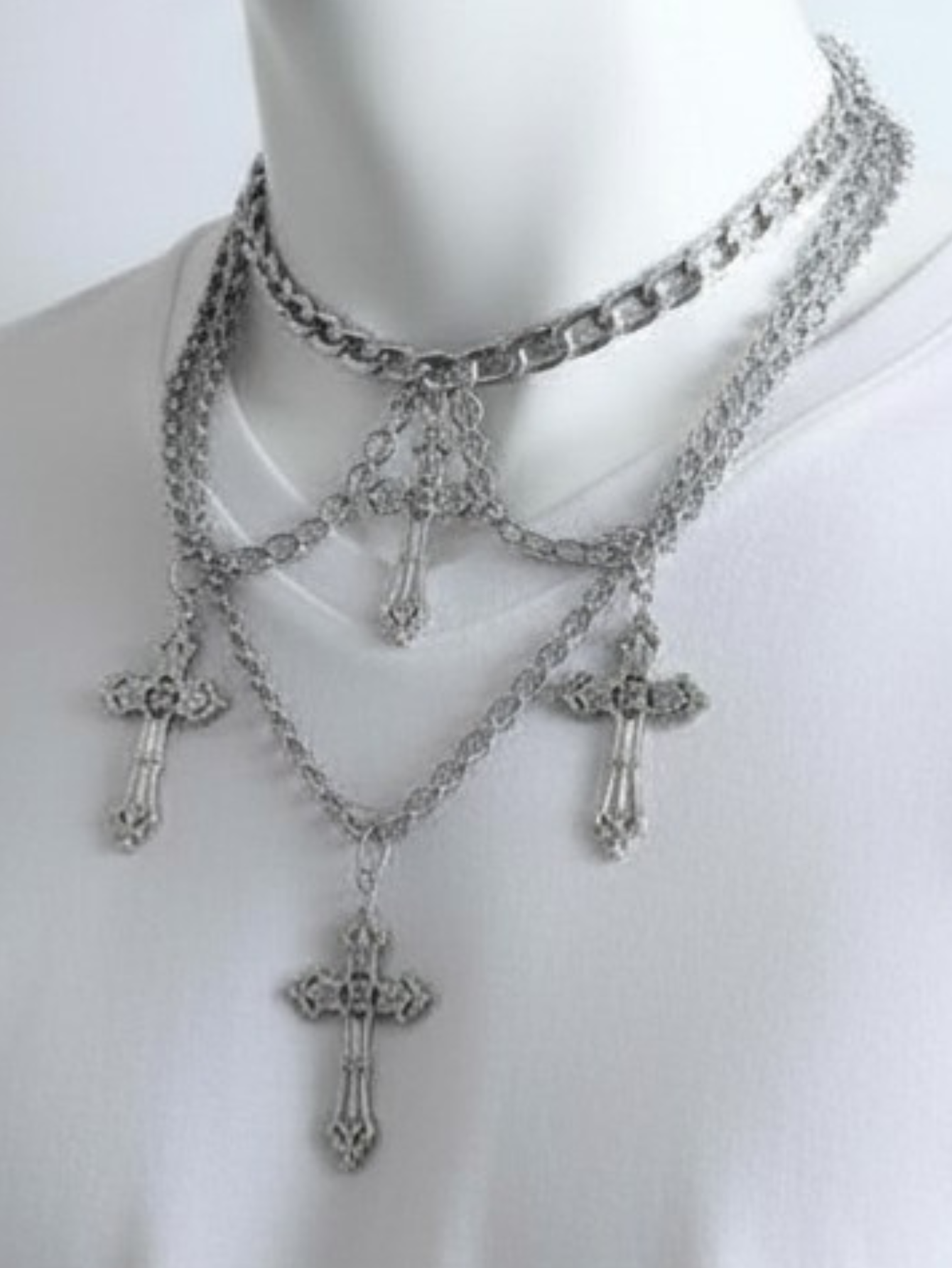 Layered Emo Punk Chain Necklace