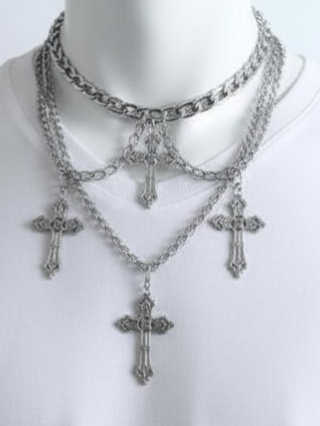 Layered Emo Punk Chain Necklace