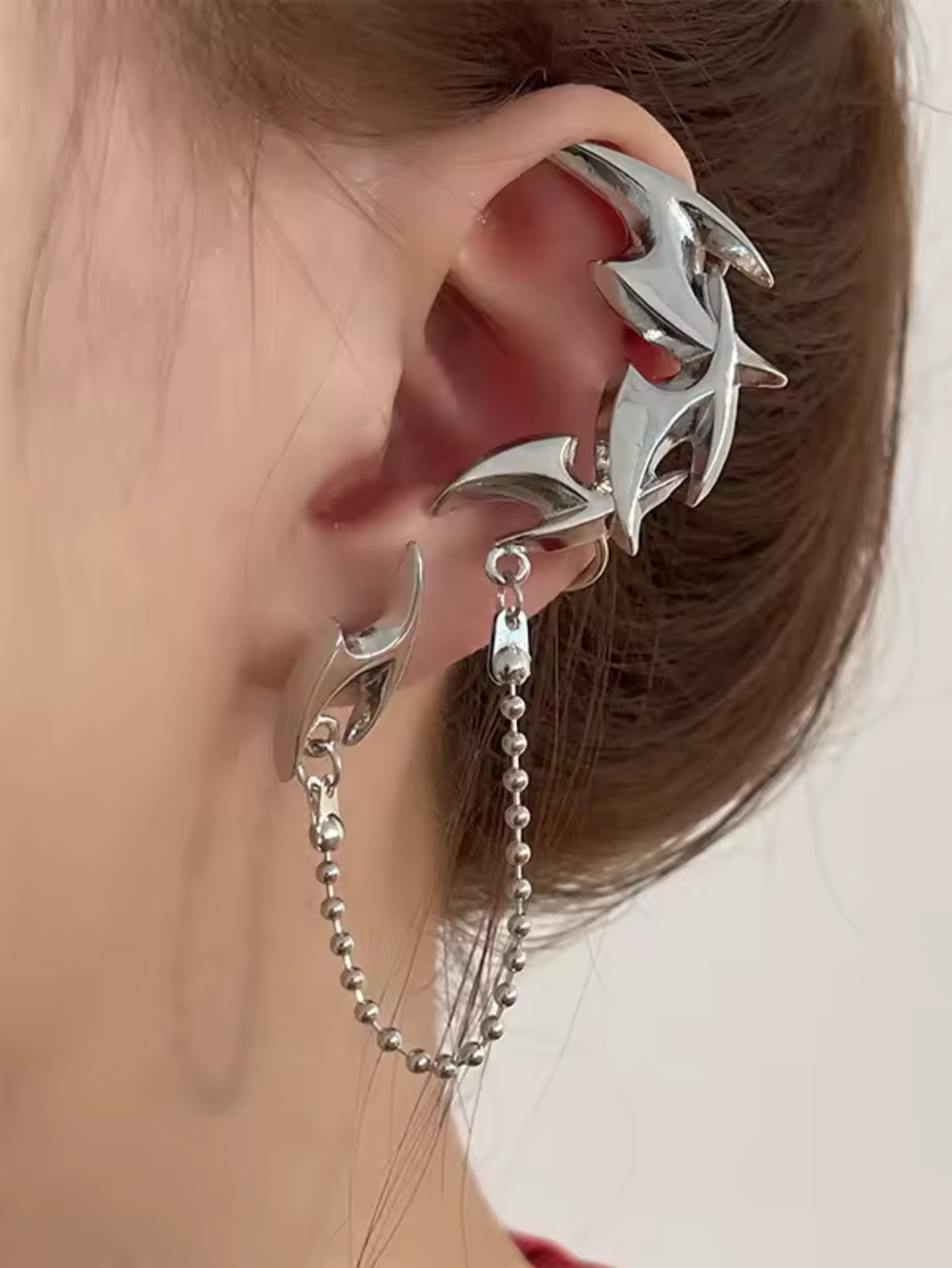 Cyberpunk Spiked Ear Cuff