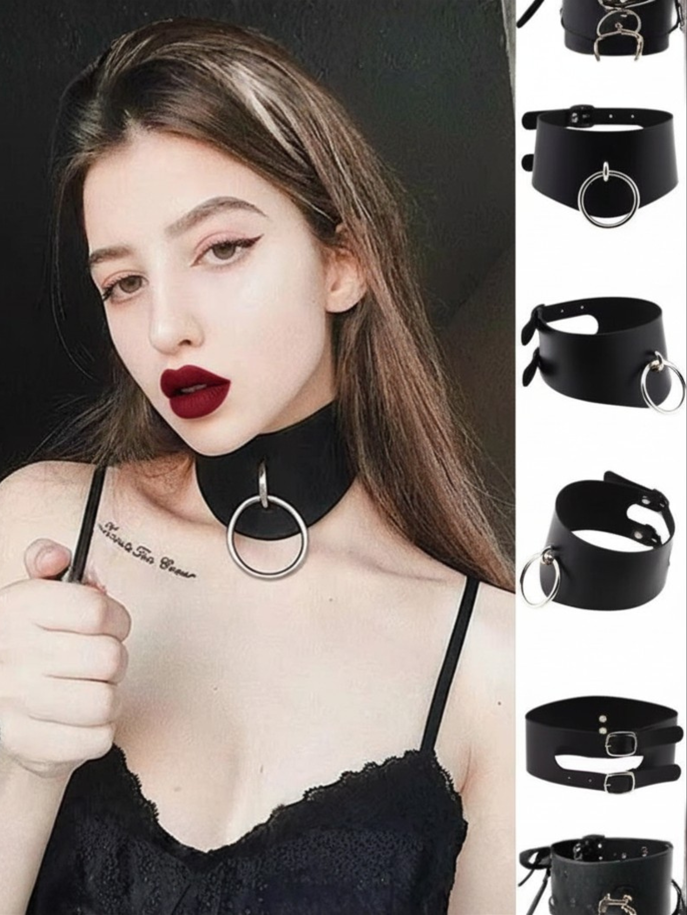Spiked Gothic BDSM O Ring Choker