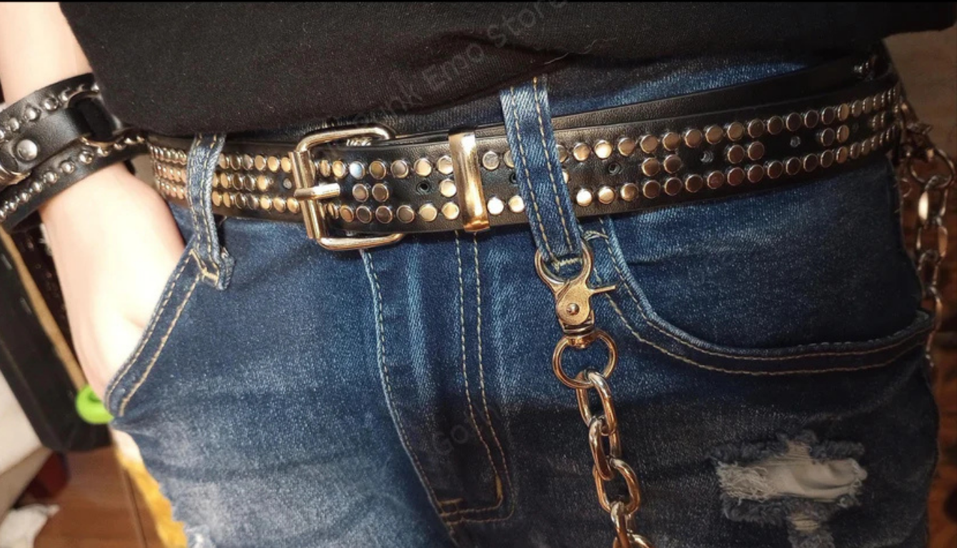 Rivet Stud Button Belt