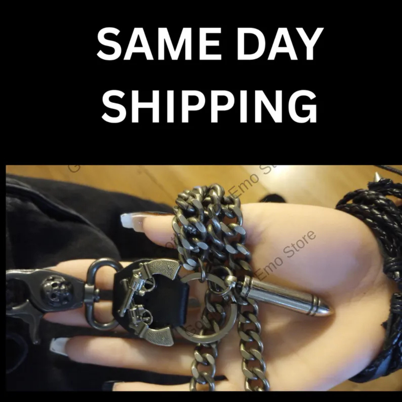 Spiked Heavy Metal Wallet Chain