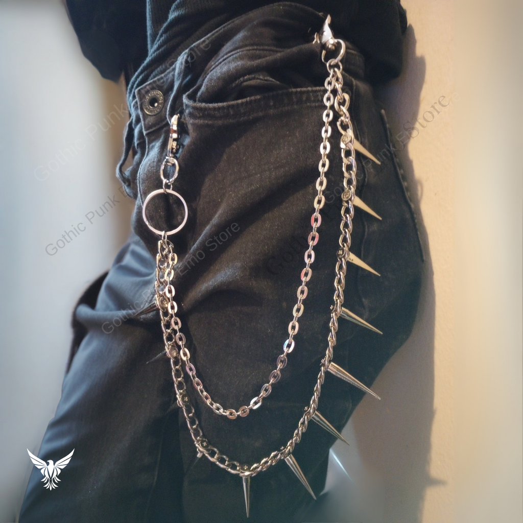 Spiked Punk Wallet Chain