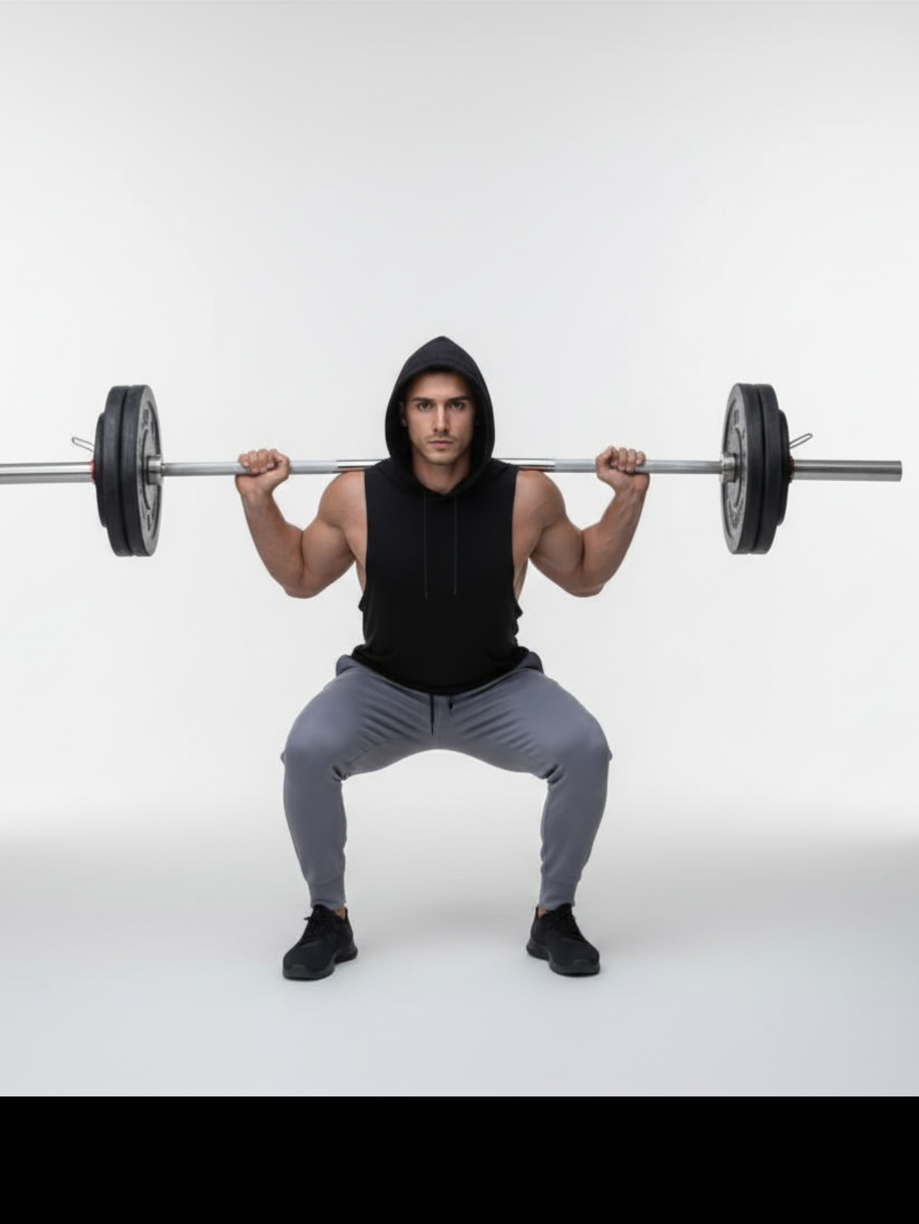 Black Sleeveless Hoodie