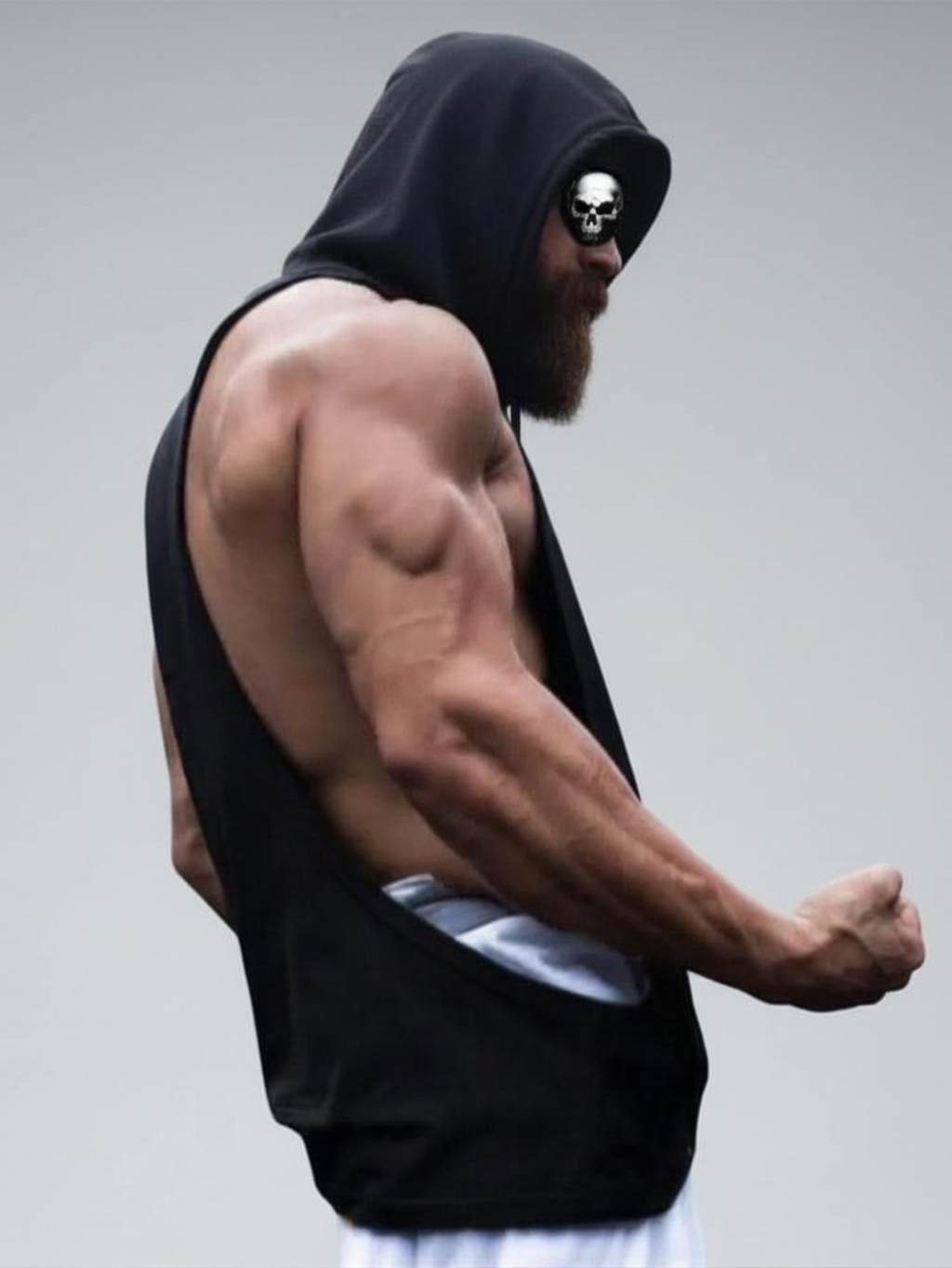 Black Sleeveless Hoodie