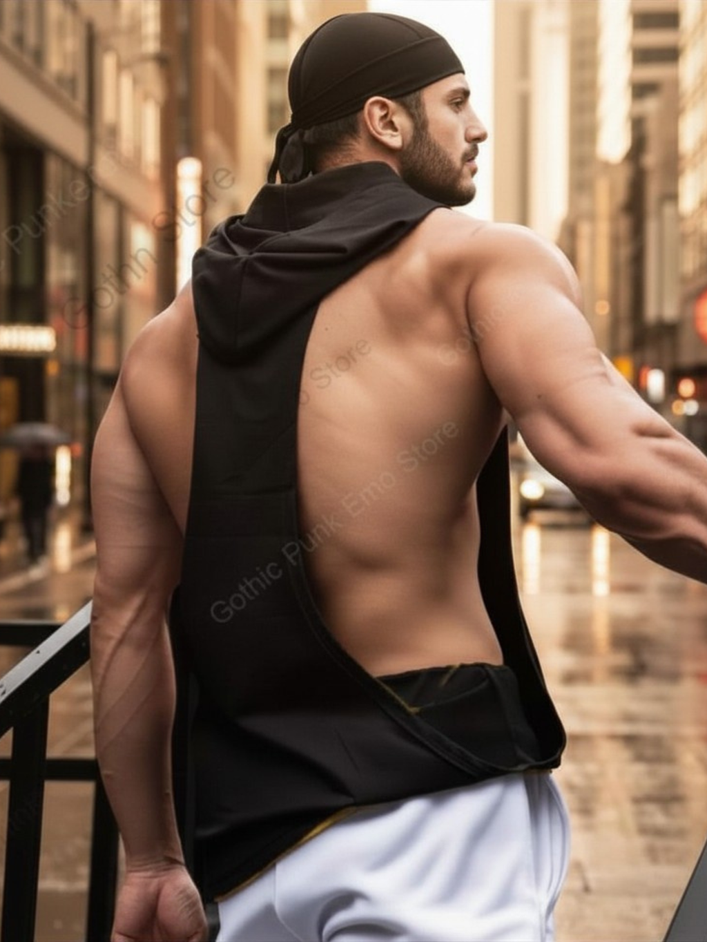 Cross Sleeveless Hoodie