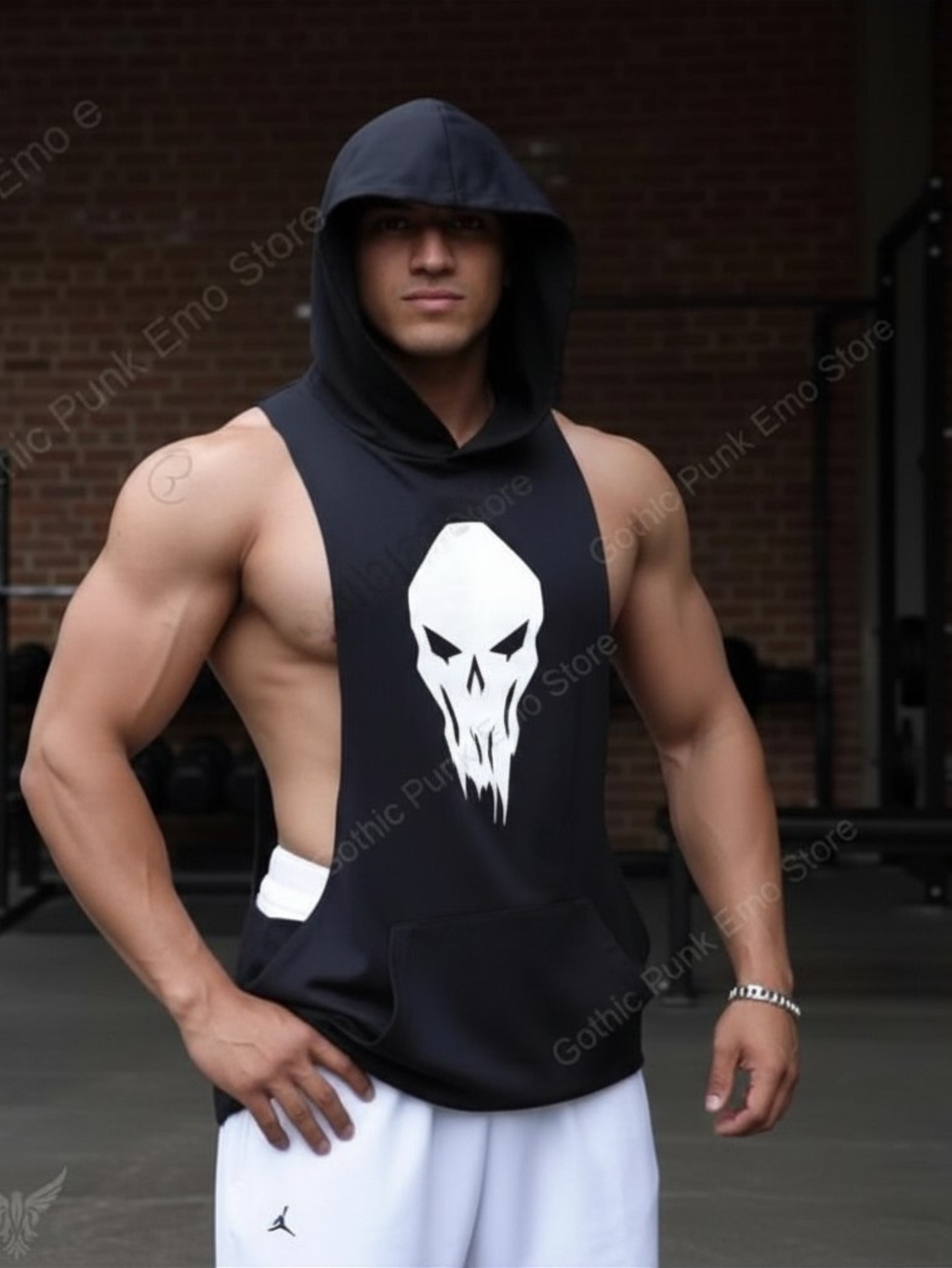 Cross Sleeveless Hoodie