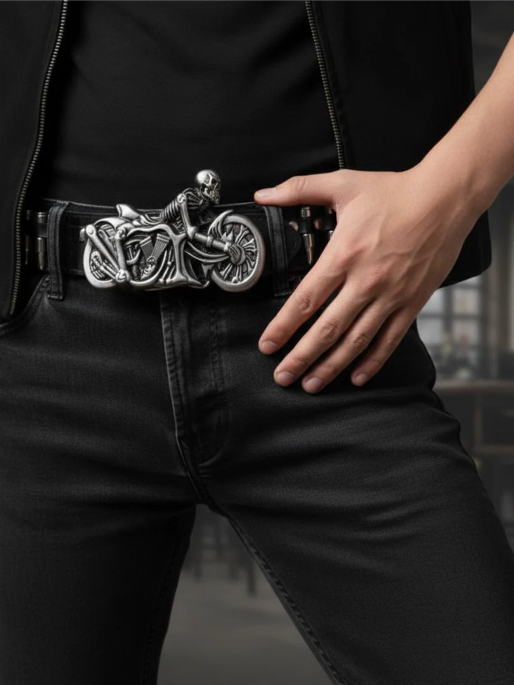 Bullet Skeleton Motorcycle Belt