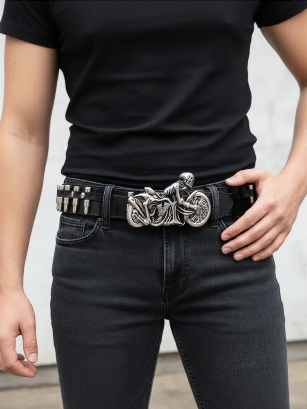 Bullet Skeleton Motorcycle Belt