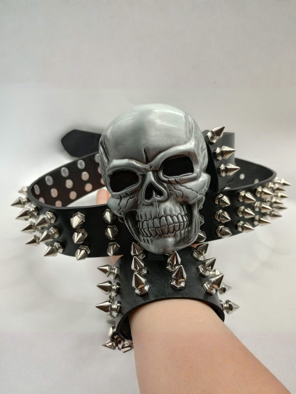 Skull Tree Spiked Belt
