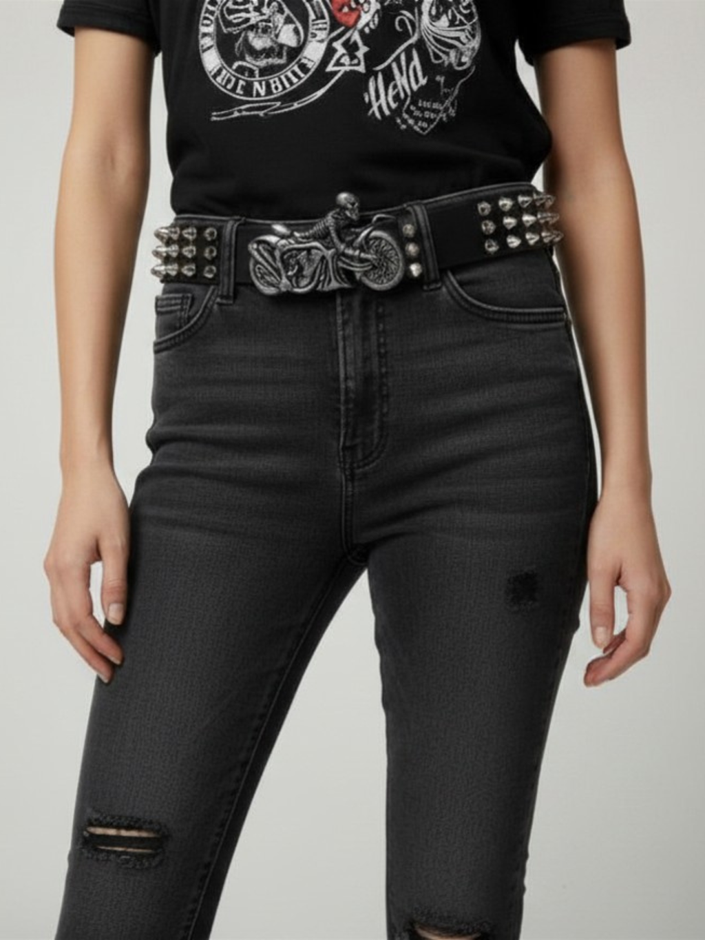 Skeleton Rider Spiked Belt