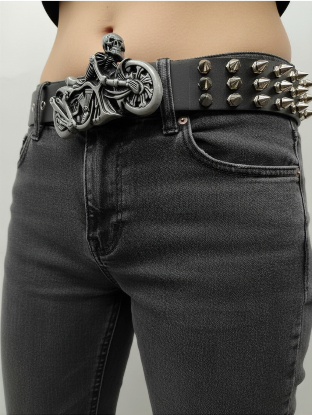 Skeleton Rider Spiked Belt