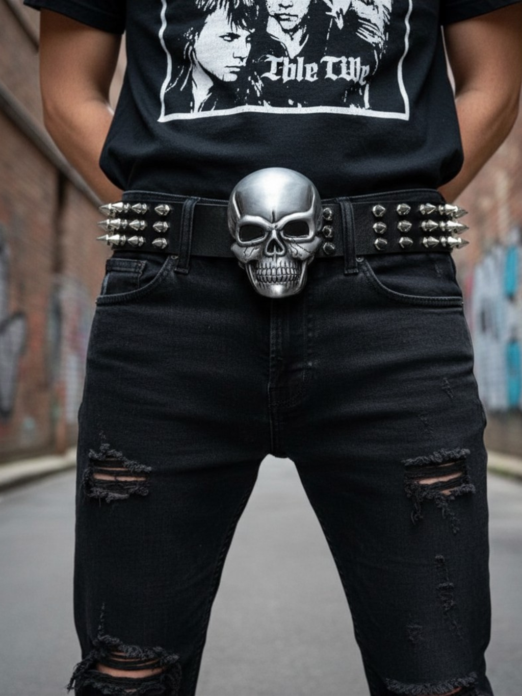 Skull Tree Spiked Belt