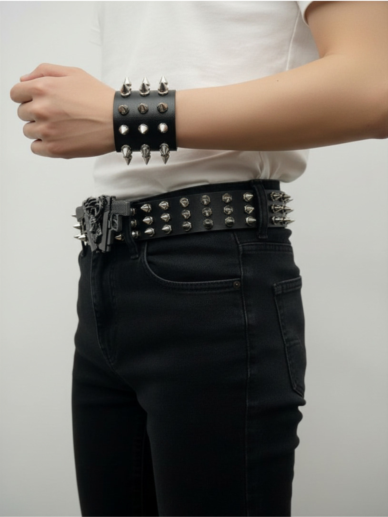 Gun Bullet Tree Spiked Belt