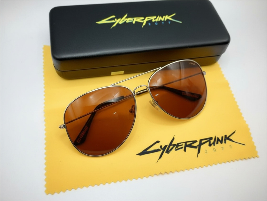 Johnny Silverhand Sunglasses with Case: Cyberpunk 2077
