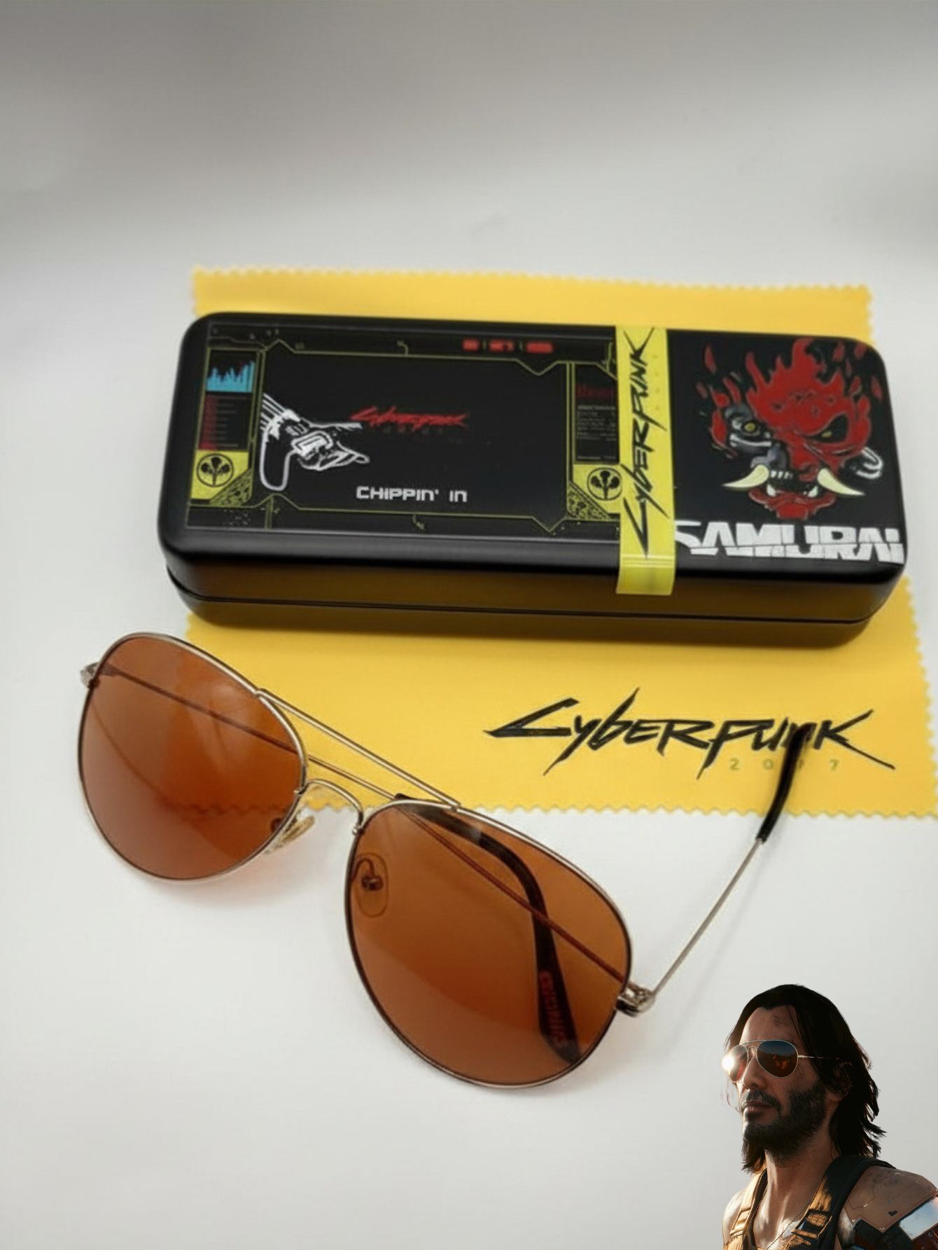 Johnny Silverhand Sunglasses with Case: Cyberpunk 2077