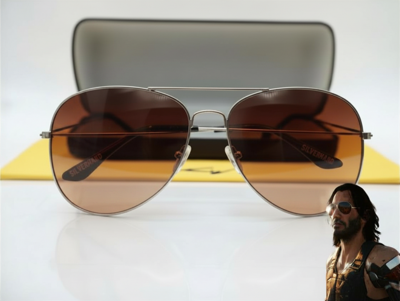 Johnny Silverhand Sunglasses with Case: Cyberpunk 2077