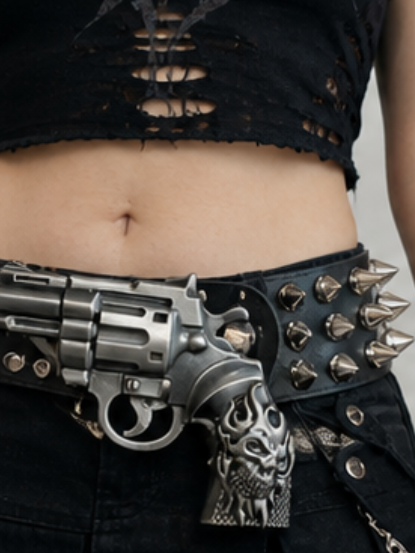 Gun Bullet Tree Spiked Belt