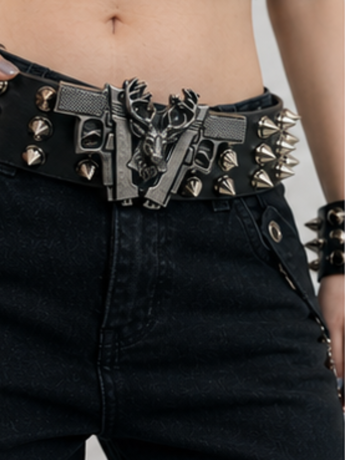 Gun Bullet Tree Spiked Belt