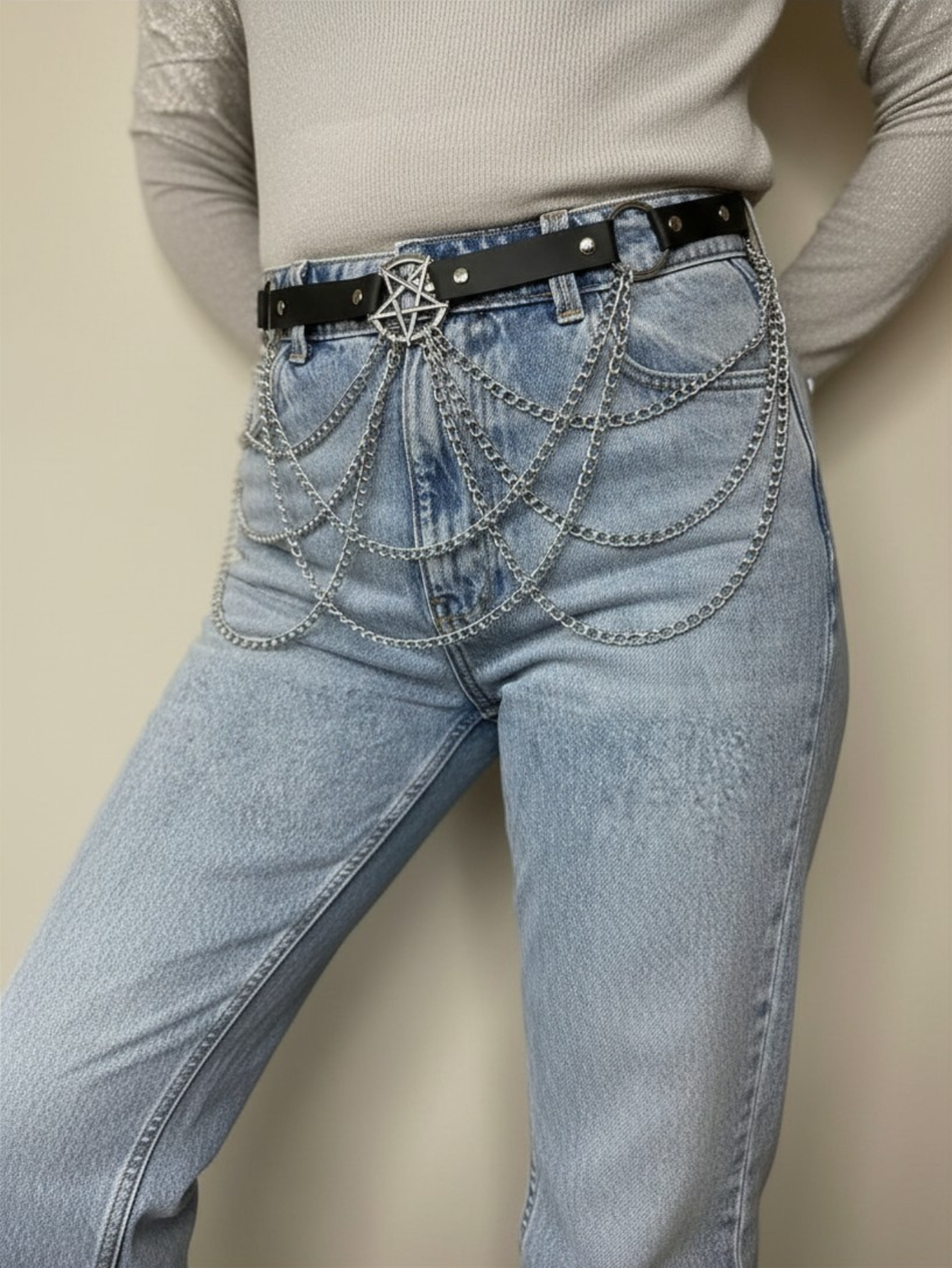 Emo Star Astrology Chain Mail Belt