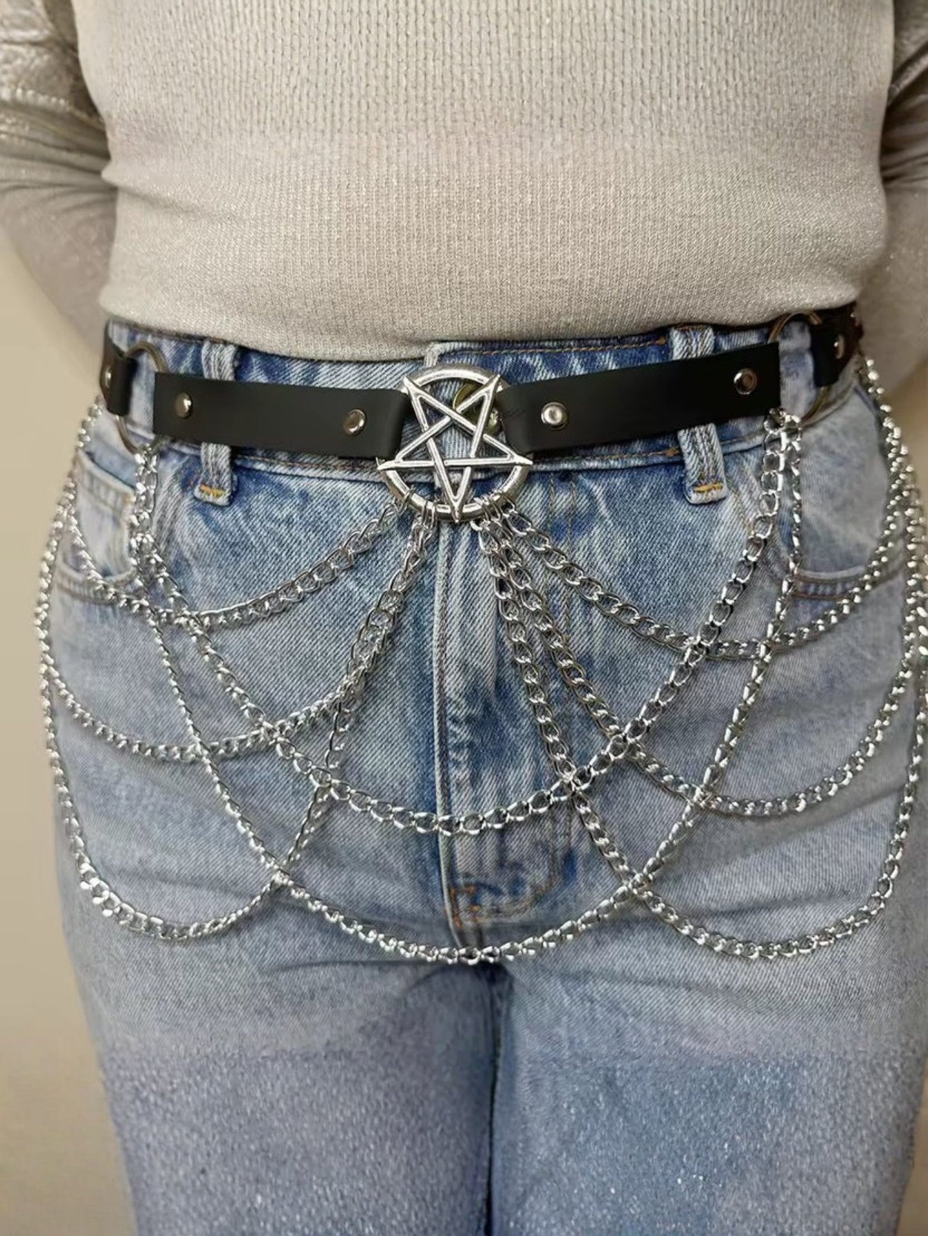 Emo Star Astrology Chain Mail Belt