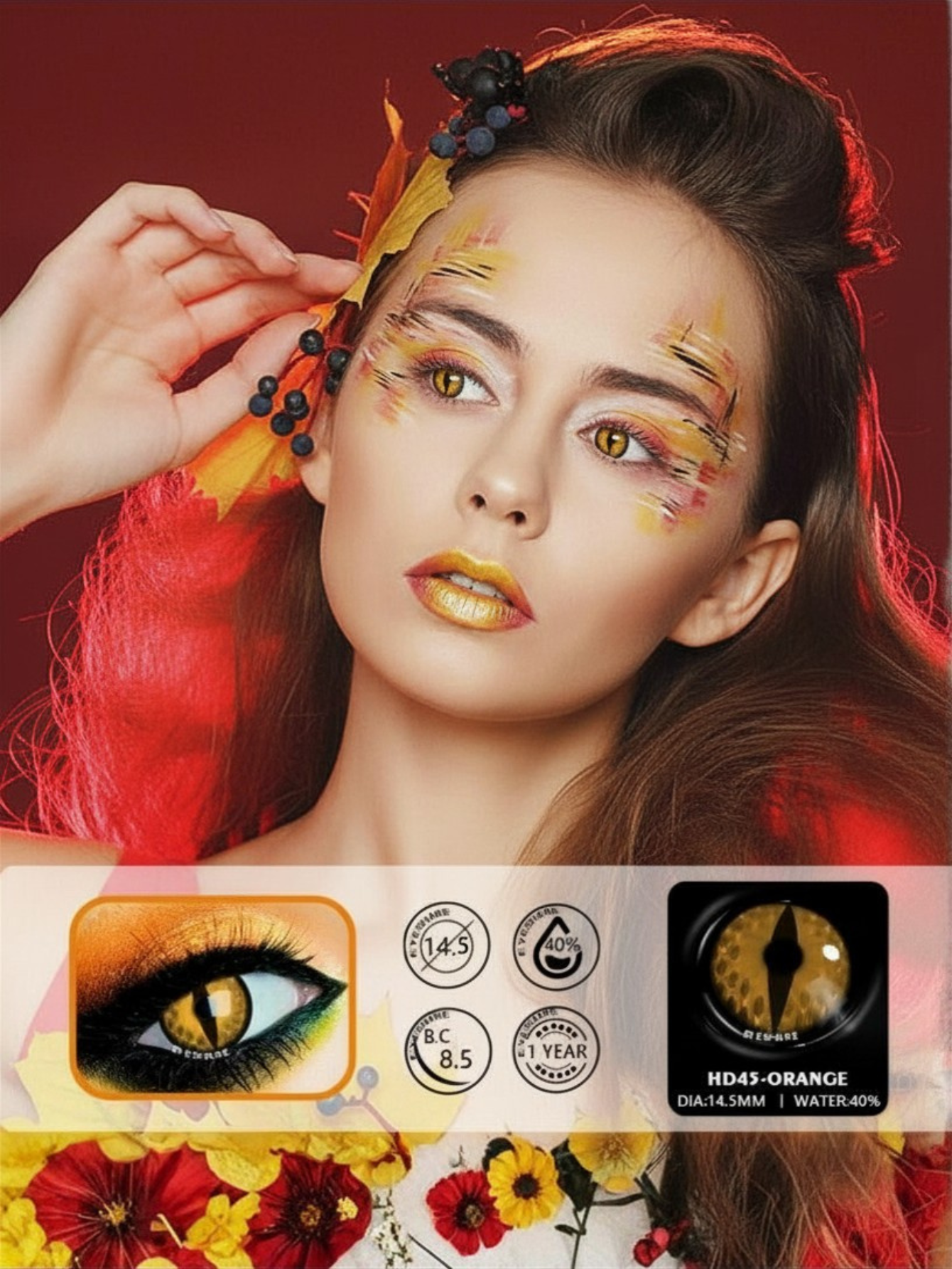 Orange Dragon Contact Lense