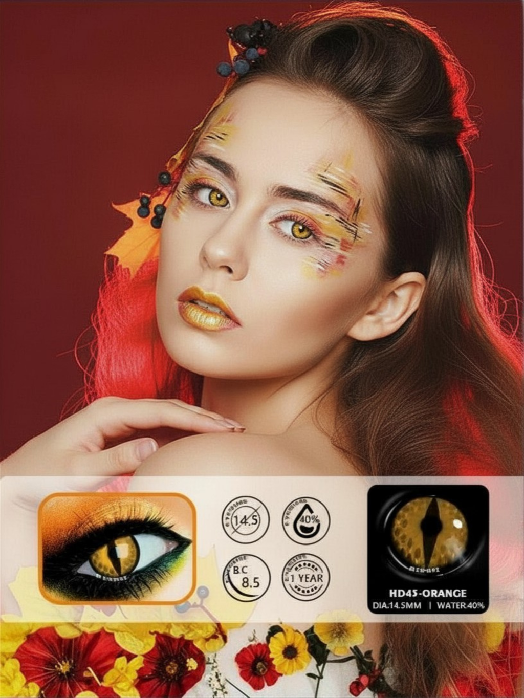 Orange Dragon Contact Lense