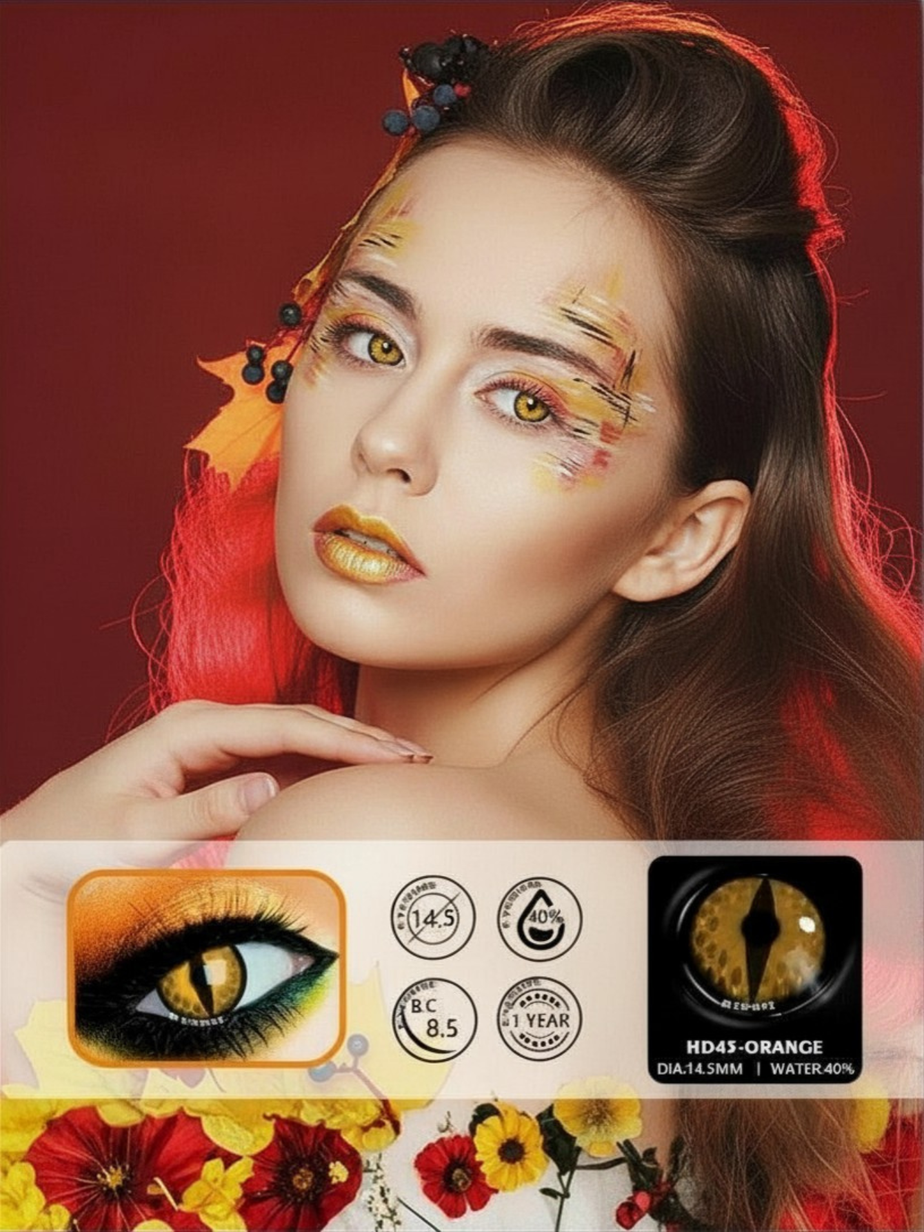 Orange Dragon Contact Lense