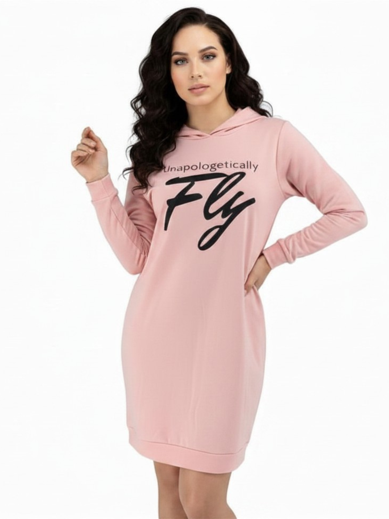Pink Plus Size Letter Hoodie