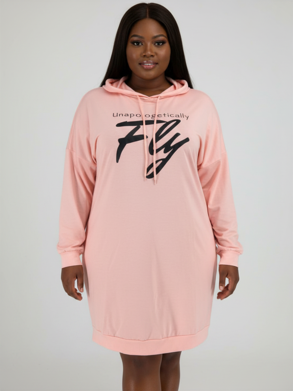 Pink Plus Size Letter Hoodie