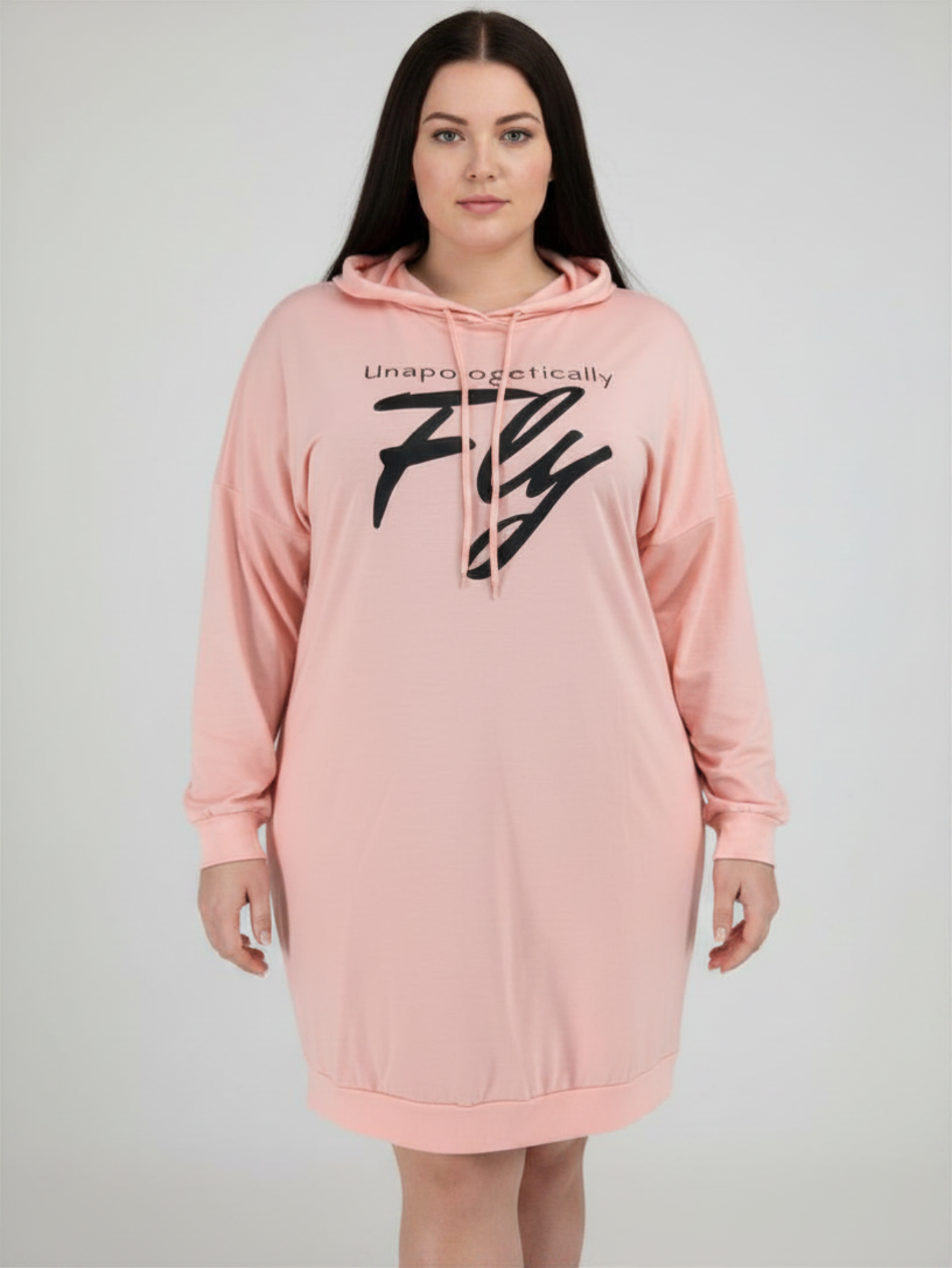 Pink Plus Size Letter Hoodie