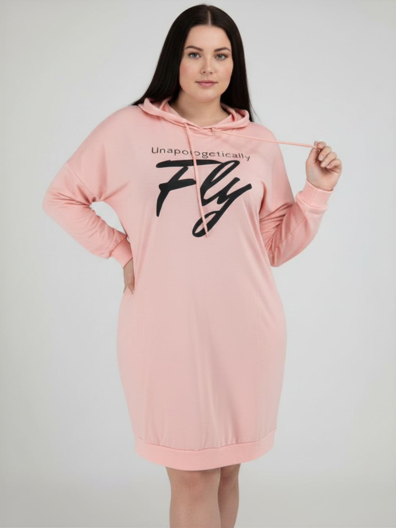 Pink Plus Size Letter Hoodie