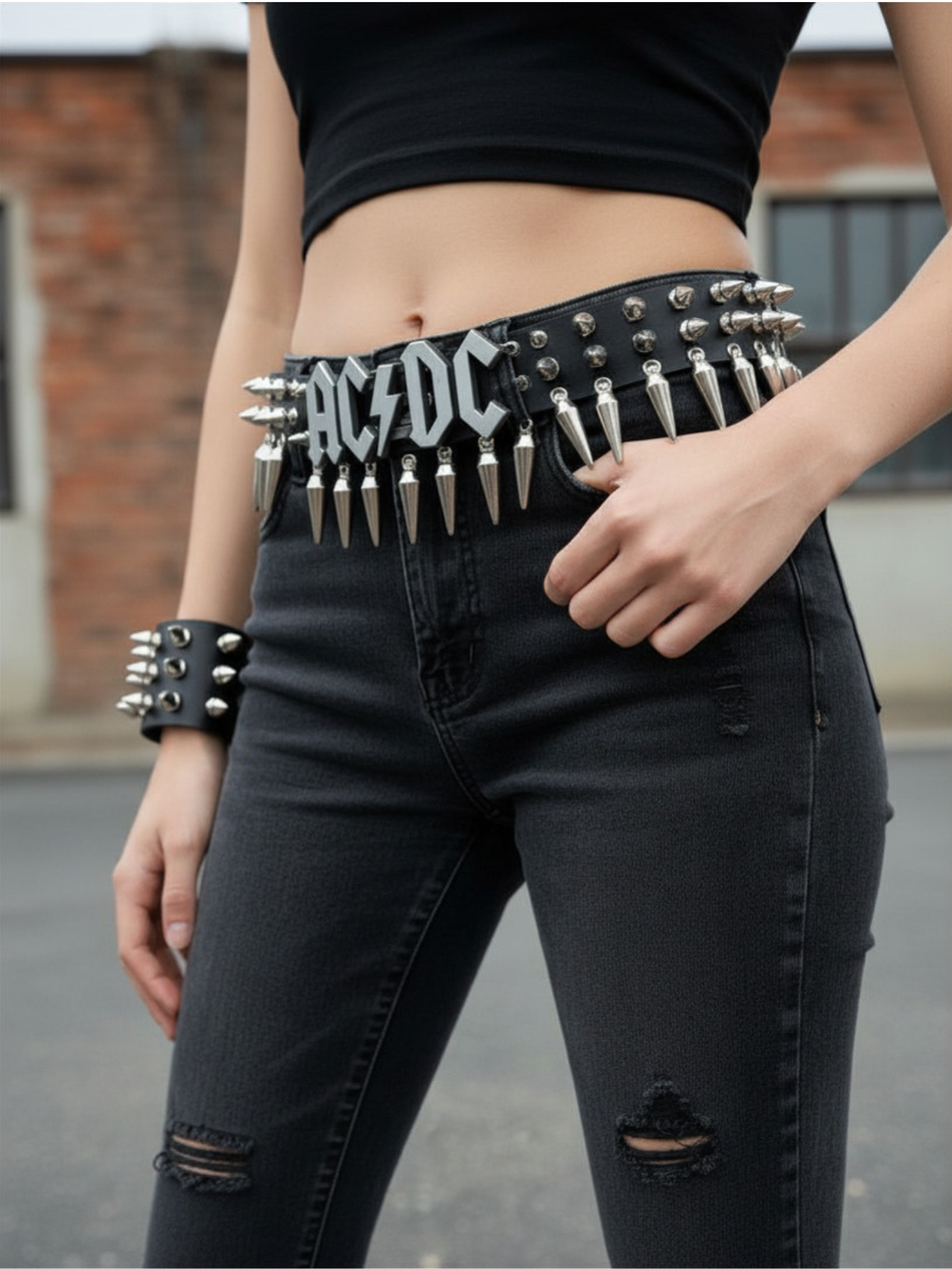 ACDC Rock Tree Spiked Belt