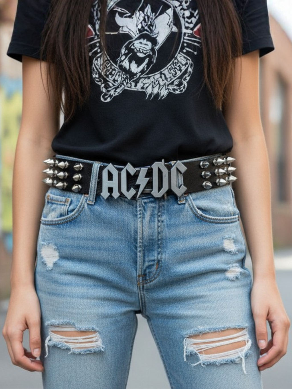 ACDC Rock Tree Spiked Belt