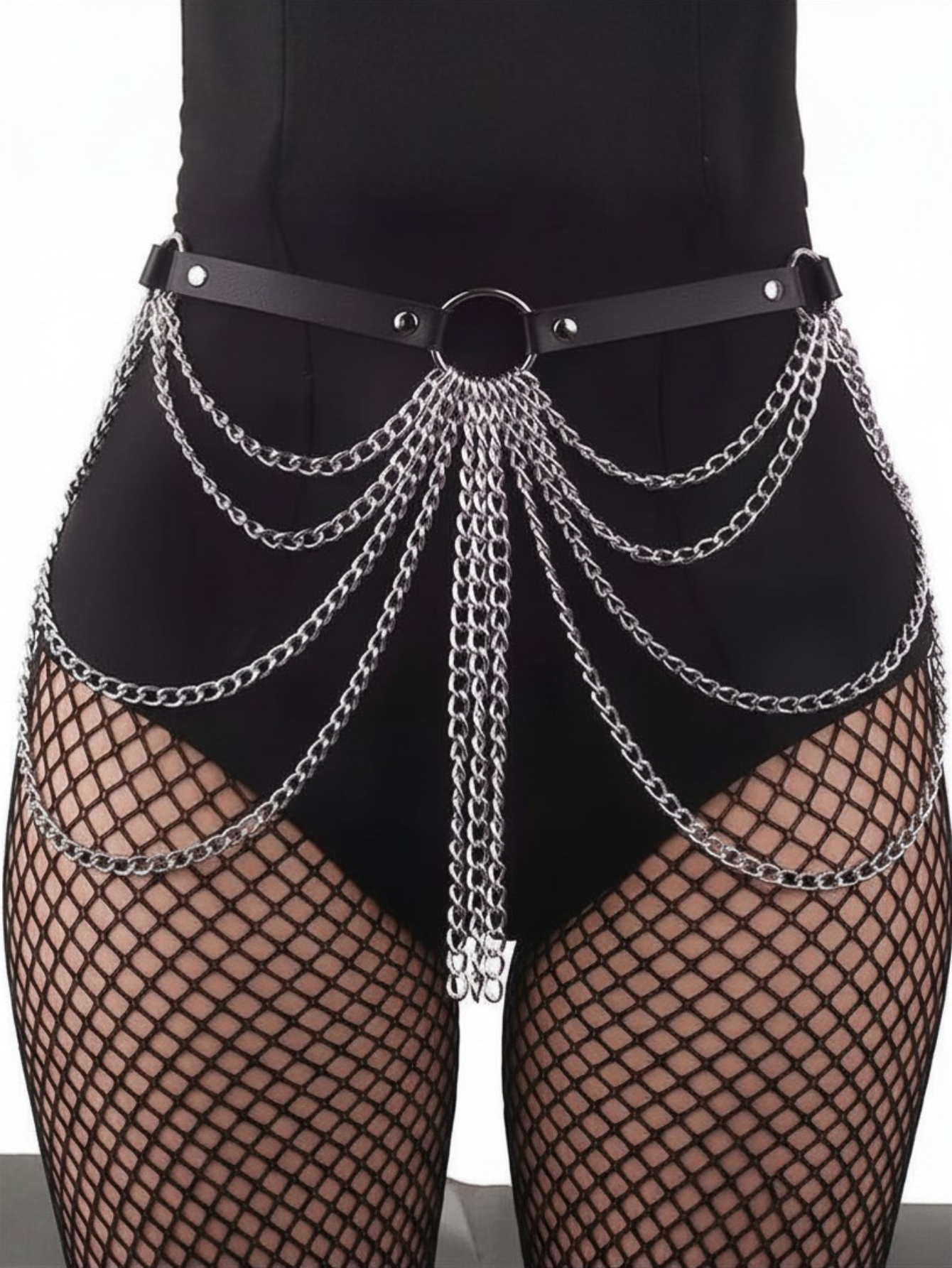 Black O-Ring Chain Belt