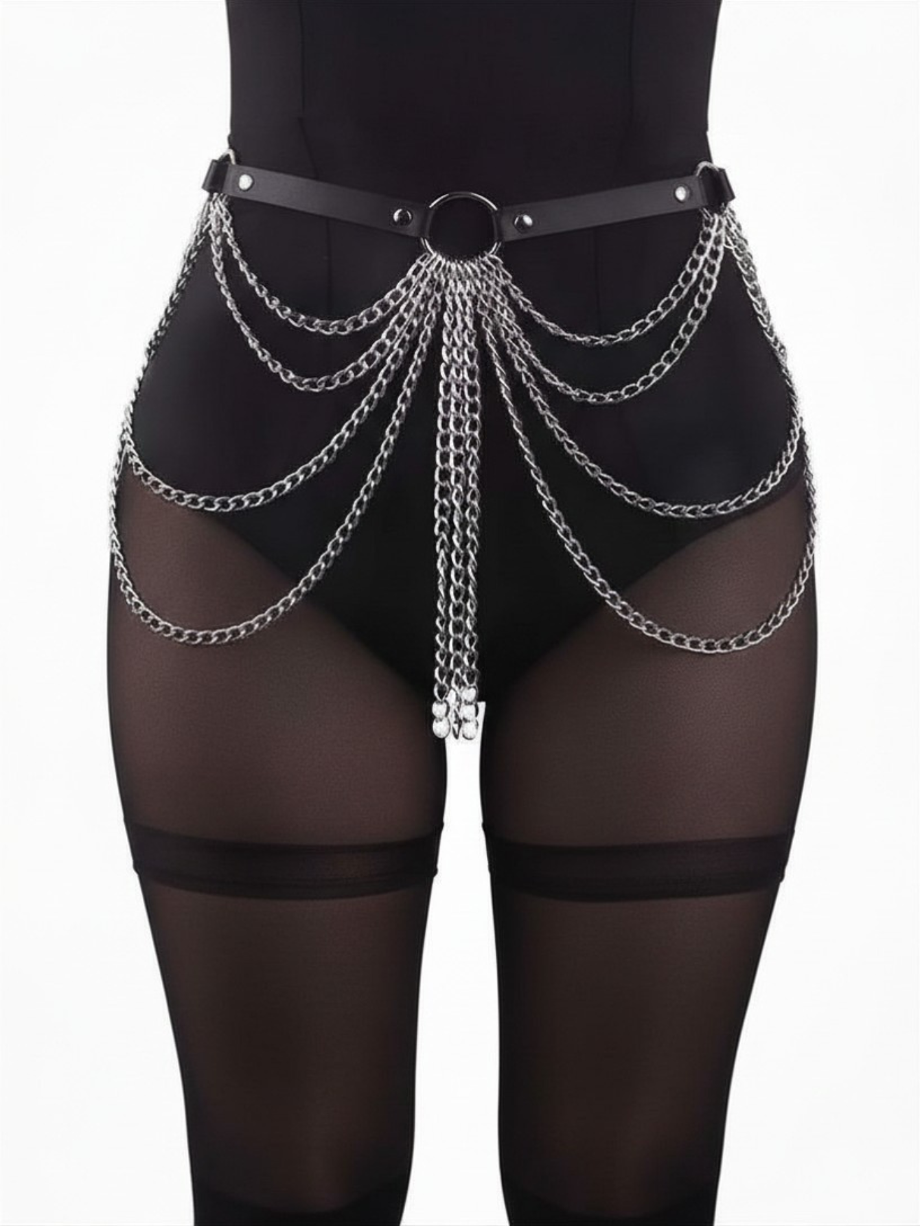 Black O-Ring Chain Belt