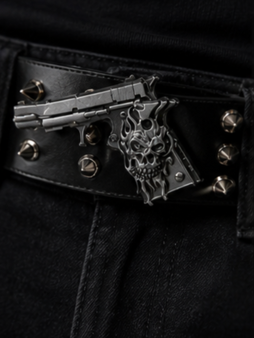 Gun Bullet Tree Spiked Belt