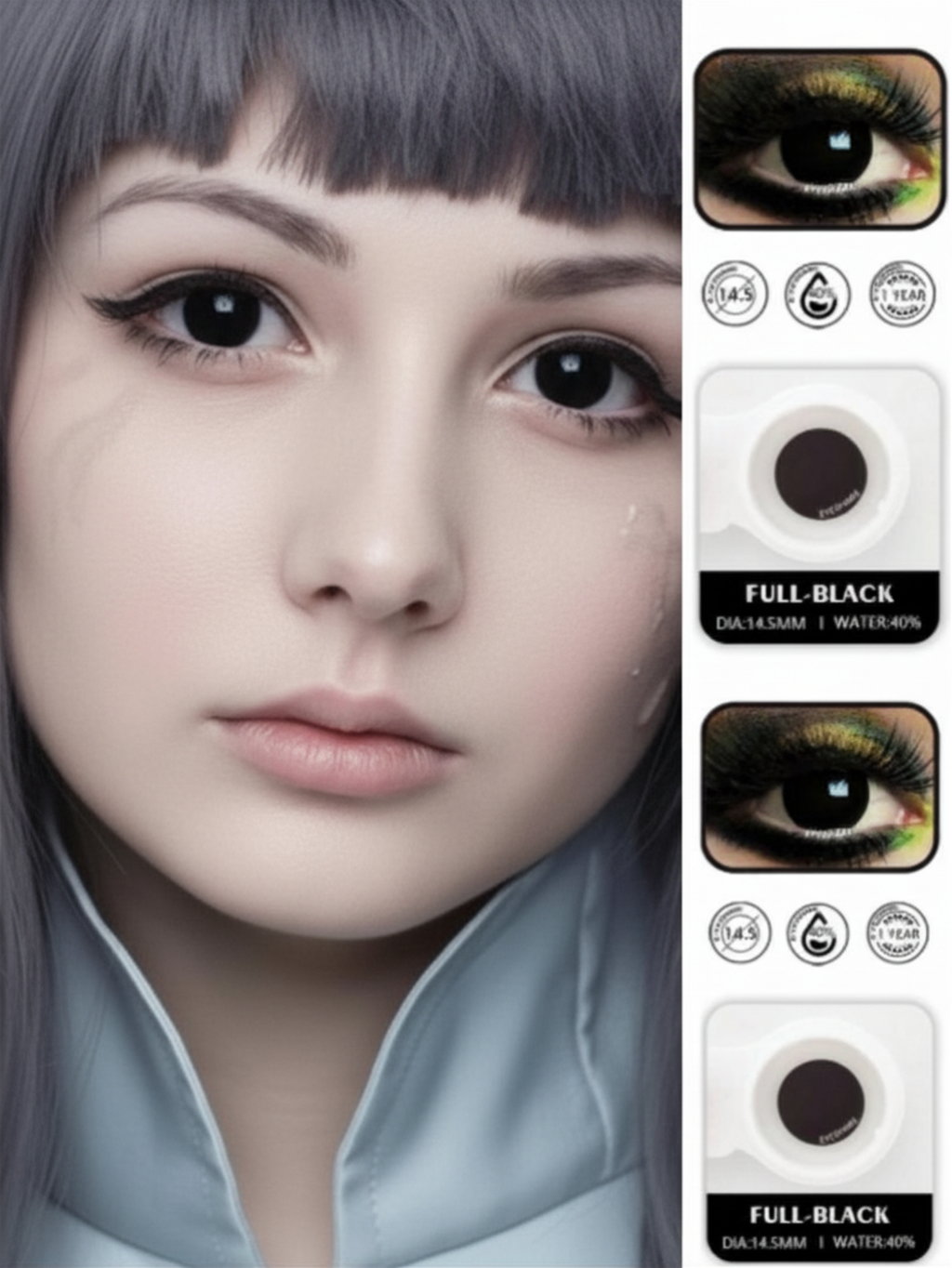 Black Big Eye Contact Lense