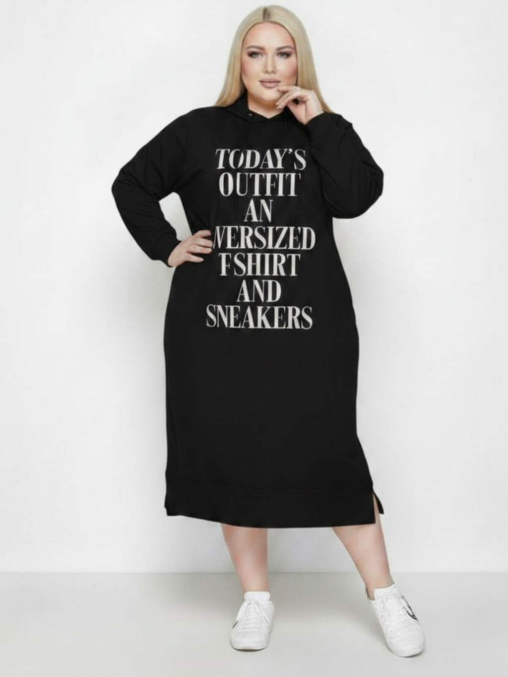 Plus Size Letter Hoodie