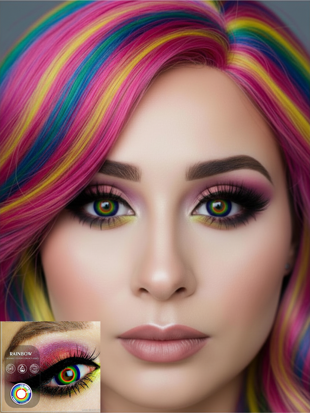 Rainbow Pride Drag Queen Contact Lenses