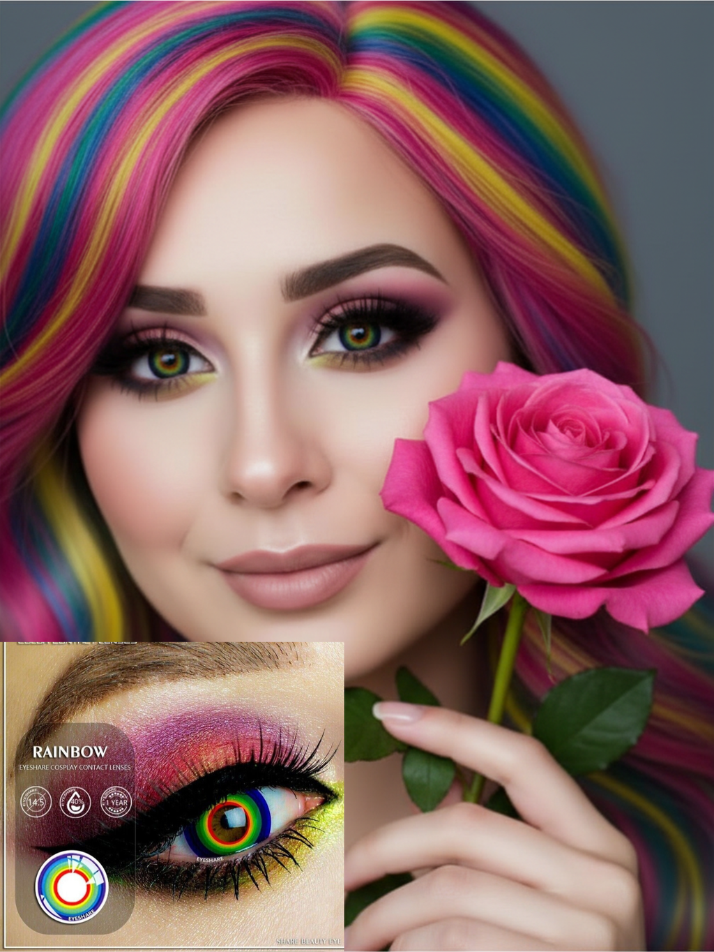 Rainbow Pride Drag Queen Contact Lenses
