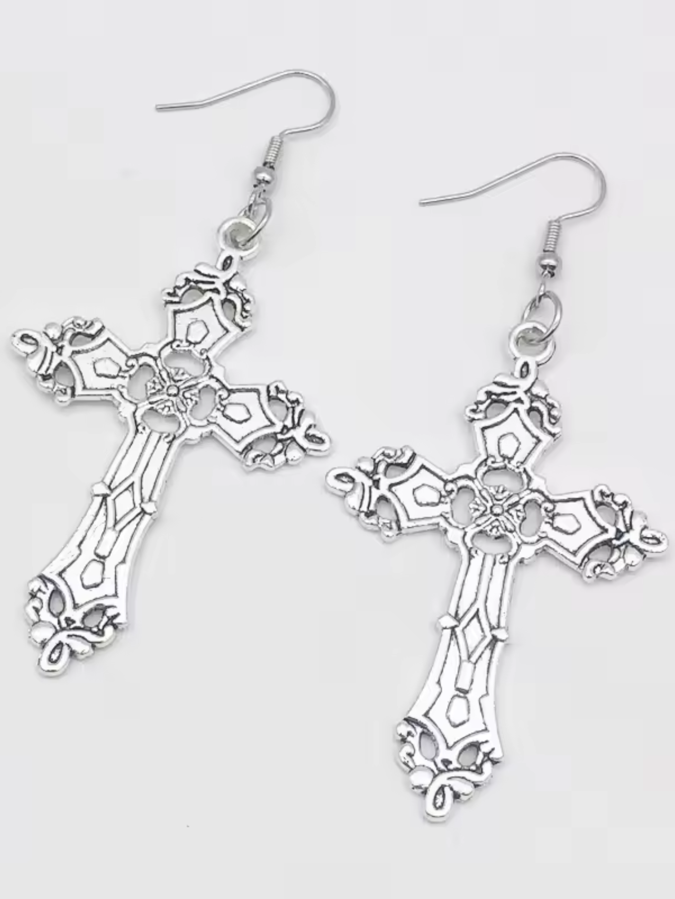 Cross Minimal Necklace Earrings