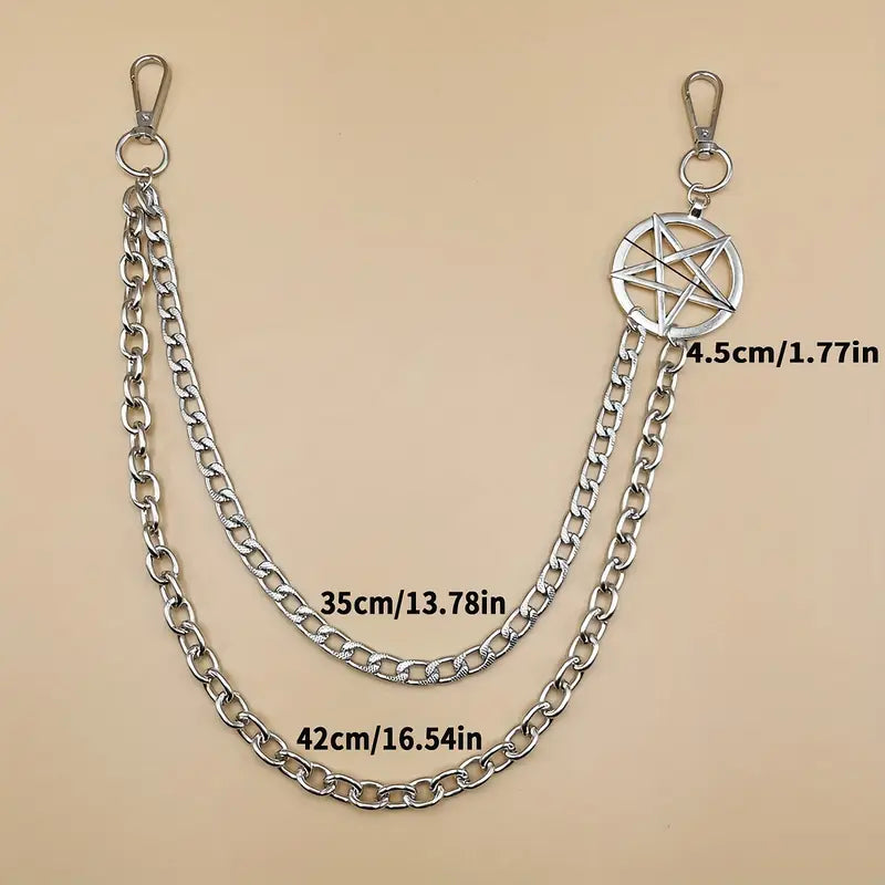 Pentagon Star Astrology KeyChain