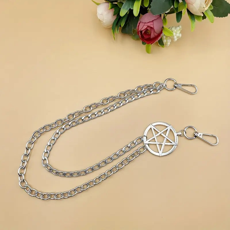 Pentagon Star Astrology Wallet Bag Chain
