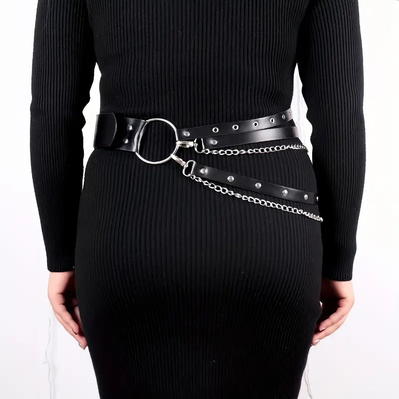 Layered Grommet Chain Belt