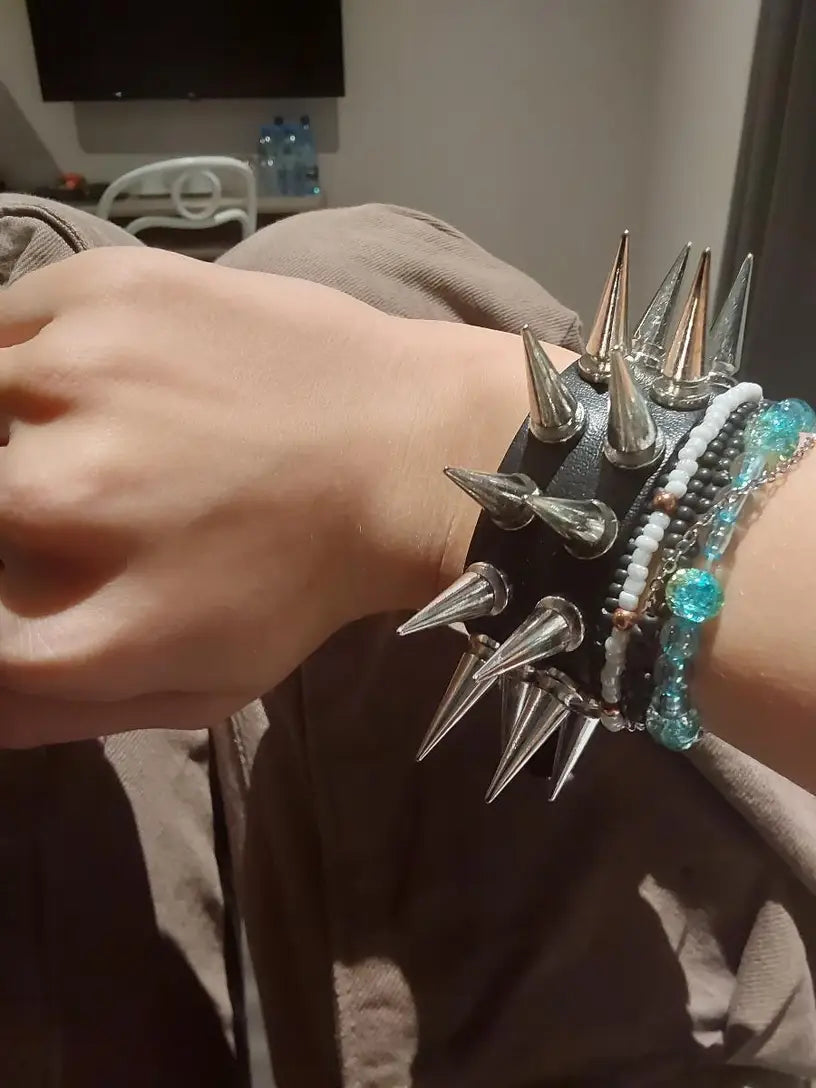 Double Row Spiked Bracelet